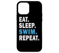 Eat Sleep Swim Repeat - Excellente idée pour les nageurs - Effet piscine Coque pour iPhone 12 mini