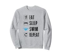 Eat Sleep Swim Repeat Swimming Team Swimmer Pool Summer Sun Sweatshirt