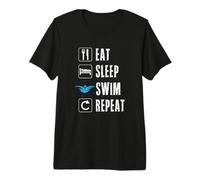 Eat Sleep Swim Repeat Swimming Team Swimmer Pool Summer T-Shirt Haut de Gamme