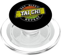 Eat Sleep Tai Chi Repeat Badge Style Tai Chi PopSockets PopGrip pour MagSafe