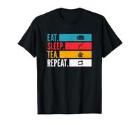 Eat Sleep Tea Repeat Thé Noir et Vert T-Shirt