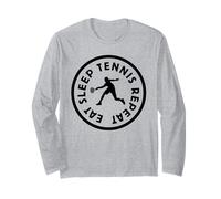 Eat Sleep Tennis Repeat Lover Player Varsity Athlète Team Manche Longue