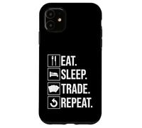 Eat Sleep Trade Repeat Carte à Collectionner Coque pour iPhone 11