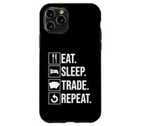 Eat Sleep Trade Repeat Carte à Collectionner Coque pour iPhone 11 Pro