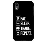 Eat Sleep Trade Repeat Carte à Collectionner Coque pour iPhone XR