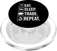 Eat Sleep Trade Repeat Carte à Collectionner PopSockets PopGrip pour MagSafe