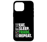 Eat Sleep Trade Repeat - Stock Trading Crypto Money Investisseur Coque pour iPhone 16 Pro Max