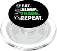 Eat Sleep Trade Repeat - Stock Trading Crypto Money Investisseur PopSockets PopGrip pour MagSafe
