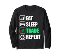 Eat Sleep Trade Repeat Trader Actions Bourse Bourse Manche Longue