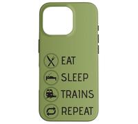 Eat Sleep Trains est mécanicien de Locomotive récidiviste Coque pour iPhone 16 Pro