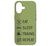 Eat Sleep Trains est mécanicien de Locomotive récidiviste Coque pour iPhone 17