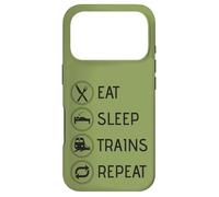 Eat Sleep Trains est mécanicien de Locomotive récidiviste Coque pour iPhone 17 Pro