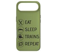 Eat Sleep Trains est mécanicien de Locomotive récidiviste Coque pour iPhone Air
