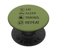 Eat Sleep Trains est mécanicien de Locomotive récidiviste PopSockets PopGrip Adhésif