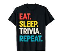 Eat Sleep Trivia Repeat Play Fun Bar Game Vintage Cadeaux T-Shirt