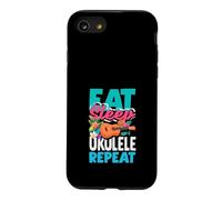Eat Sleep Ukulélé Repeat Funny Hawaiian Music Player Coque pour iPhone SE (2020) / 7/8