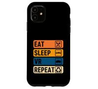 Eat Sleep VR Repeat Vintage Gamer Gaming Réalité Virtuelle Coque pour iPhone 11