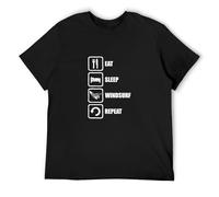 Eat Sleep Windsurf Repeat Minimalistic Available O-Neck 100% Cotton Short Sleeve Unisex T-Shirt L