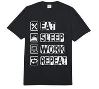 Eat Sleep Work Repeat Office Sayings Work Sayings Sarcasm Comfort Colors Adult Heavyweight T-Shirt