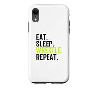 Eat Sleep Wrestle Repeat Funny Wrestler Coque pour iPhone XR