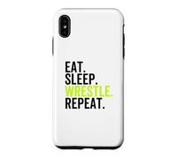 Eat Sleep Wrestle Repeat Funny Wrestler Coque pour iPhone XS Max
