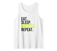 Eat Sleep Wrestle Repeat Funny Wrestler Débardeur