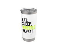 Eat Sleep Wrestle Repeat Funny Wrestler Gobelet isotherme en acier inoxydable double paroi