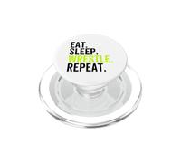Eat Sleep Wrestle Repeat Funny Wrestler PopSockets PopGrip pour MagSafe