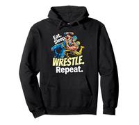 Eat Sleep Wrestle Repeat Funny Wrestler Sweat à Capuche