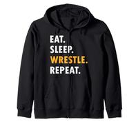 Eat Sleep Wrestle Repeat pour Filles et garçons pour Wrestler Sweat à Capuche