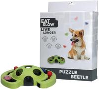 Eat Slow Live Longer Puzzle Beetle - Puzzle pour chien - 23,3 x 8,3 x 32 cm - Jouet intelligent pour chien - Gamelle pour chien - Gamelle anti-mastication - Vert