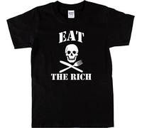 Eat The Rich' Protest White Yellow Black Red Mens Women T Shirt 100% Cotton - Anarchy, Political, Punk, Also in Army Green(Small)