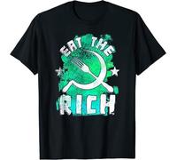 Eat The Rich T-Shirt Anti Capitalism Shirt T-Shirt Black(Medium)