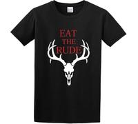 Eat The Rude Retro Hannibal Horror Cool Season Cannibal Unisex Black Men's Tee(XX-Large)
