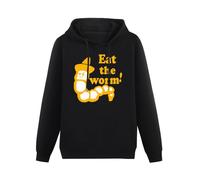 Eat The Worm As Worn by Axl Rose Hoody Unisex Ptinted Hoodies Long Sleeve Men's Hooded with Pocket Black M