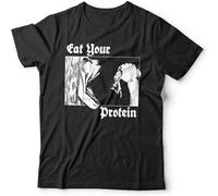 Eat Your Protein Tshirt Unisex Anime Japanese Attack Manga Gym Funny Black L