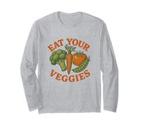 Eat Your Veggies Retro Garden Design - Végétalien à base de plantes Manche Longue