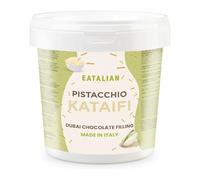 EATALIAN by AMZ BETTER Crème de pistache avec kataifi, délicieuse crème à tartiner au goût unique, idéale sur du pain, avec de la glace, du chocolat et du chocolat de Dubaï, 1 kg, Made in Italy