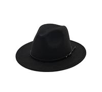 EATAN Fedora Chapeaux avec Boucle de ceinture pour Homme et Femme - Tendance Classique à Large Bord - Unisexe - Chapeau Panama (Noir, réglable)