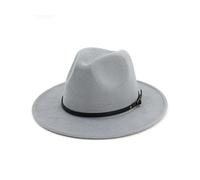 EATAN Fedora Chapeaux avec Boucle de ceinture pour Homme et Femme - Tendance - Classique - Large Bord - Unisexe - Chapeau Panama (Gris Clair, réglable)