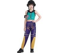 EATAN Kpop Demon Rumi Zoey - Disfraz de cosplay para niños, disfraz de cazadores pop cantantes Rumi Zoey, ídolo, juego de rol, disfraz de Halloween para mujeres y niñas (vert, 130)