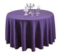 EATAN Nappe de Table Nappe Ronde Maison Restaurant Mariage Cérémonie Violet Foncé Rond:220cm