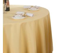 EATAN Nappe de Table Nappe Ronde pour Maison Restaurant Mariage Cérémonie Jaune Clair 220cm