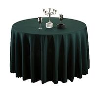 EATAN Nappe de Table Nappe Ronde pour Maison Restaurant Mariage Cérémonie Vert Foncé 180cm