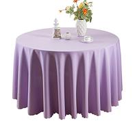 EATAN Nappe de Table Nappe Ronde pour Maison Restaurant Mariage Cérémonie Violet Clair 240cm