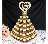 EATAN Présentoir en Bois à 7 étages en Forme de cœur pour Chocolat, Arbre, Bonbons, Desserts, décoration de Mariage, fête, Cadeau de Saint-Valentin, Mini Support à Cupcakes