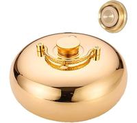 EATAN Sac d'eau chaude en métal à main en cuivre massif épaissi, étanche, finition classique en laiton avec couvercle, massage du dos dans la salle de bain (Modèle lisse, XL)