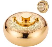 EATAN Sac d'eau chaude en métal à main en cuivre massif épaissi, étanche, finition classique en laiton avec couvercle, massage du dos dans la salle de bain (Modèle sculpté, 2XL)