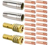 EATBALE 24 Pcs 14AK MB14 Kit Torche de soudage MIG avec 2 x Diffuseurs de gaz 2 x Buses de gaz 20 x Pointes de Contact (0.8 mm / 0.9 mm) pour Bestarc MIG145 7GEN / 9GEN Machine de soudage Consumable