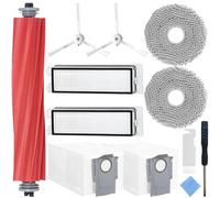 EATBALE 9 pièces de rechange pour Roborock Q Revo robot aspirateur avec 1 brosse principale, 2 tampons de vadrouille, 2 brosses latérales, 2 filtres Hepa, 2 sacs à poussière, chiffon, tournevis